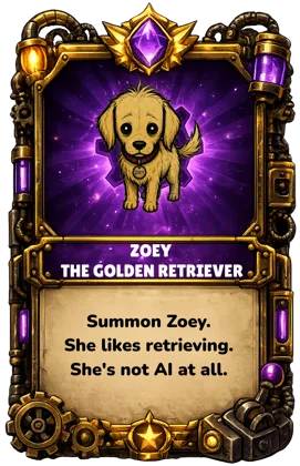 Zoey the Golden Retriever card