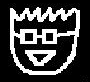 A 2003 doodle: a spiky-haired face with glasses