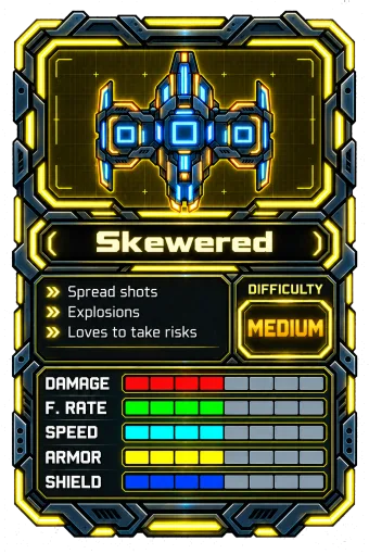 Skewered ship art